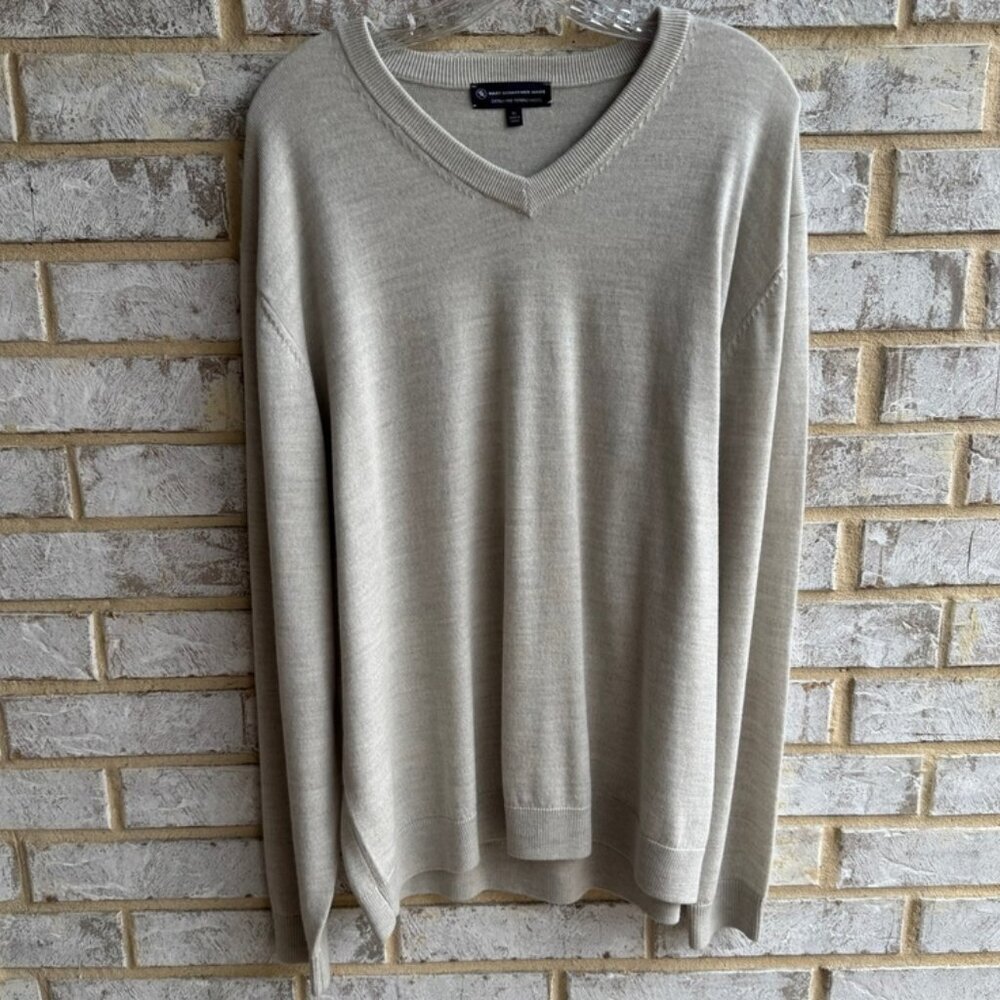 Hart Schaffner Marx Long Sleeve 100% Extra Fine Merino Wool Sweater Mens Size XL